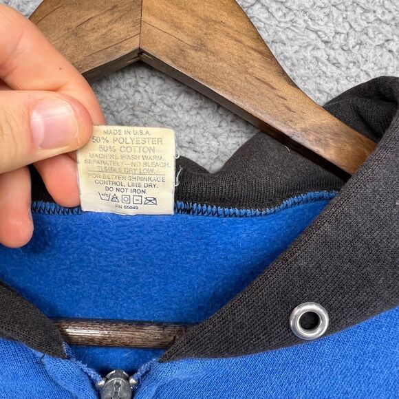 Vintage Las Vegas Sweatshirt Mens Extra Large Blue Black Zip Hoodie Spellout 90s - Picture 15 of 16